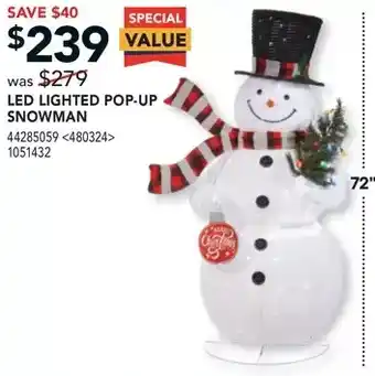 Lowe's Led lighted pop-up snowman offer