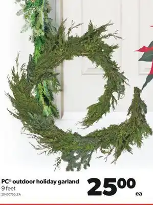 Real Canadian Superstore Pc® outdoor holiday garland, 9 feet offer