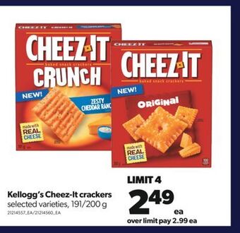 Real Canadian Superstore Kellogg's cheez-it crackers, 191/200 g offer
