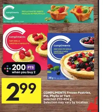 Foodland Compliments frozen pastries, pie, phyllo or tart, 255-454 g offer
