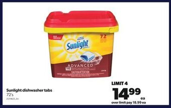 Real Canadian Superstore Sunlight dishwasher tabs, 72's offer