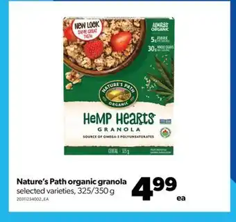 Real Canadian Superstore Nature's path organic granola, 325/350 g offer