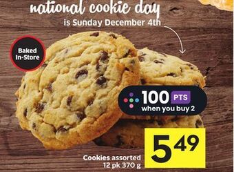 Foodland Cookies assorted 12 pk 370 g offer