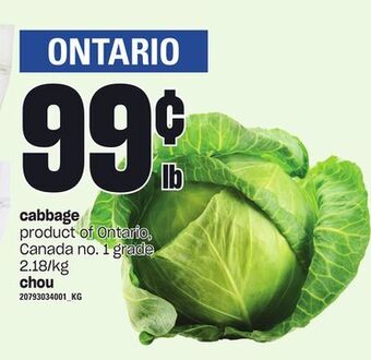 Independent Grocer Cabbage offer