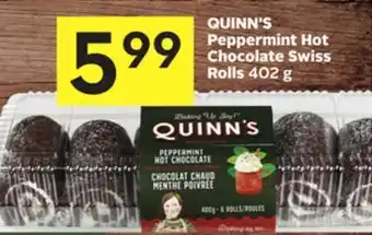 Foodland Quinn's peppermint hot chocolate swiss rolls 402 g offer