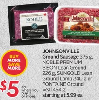 Sobeys Johnsonville ground sausage offer
