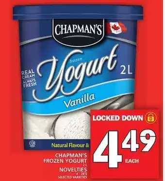 Food Basics Chapman's frozen yogurt or novelties offer