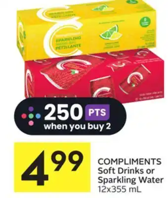 Foodland Compliments soft drinks or sparkling water 12x355 offer