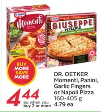 Sobeys Dr. oetker momenti, panini, garlic fingers or napoli pizza offer
