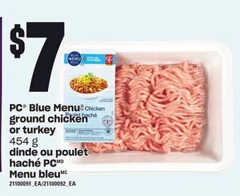 Independent Grocer Pc® blue menu® ground chicken or turkey, 454 g offer