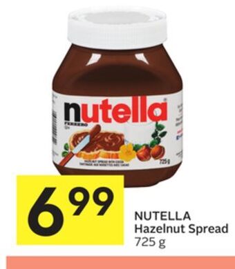 Foodland Nutella hazelnut spread 725 g offer