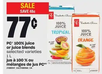 Independent Grocer Pc®®100% juice or juice blends offer