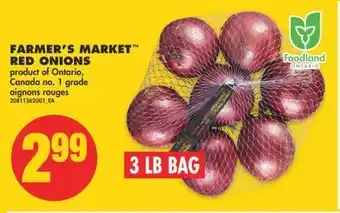 No Frills Farmer's market™ red onions, 3 lb bag offer