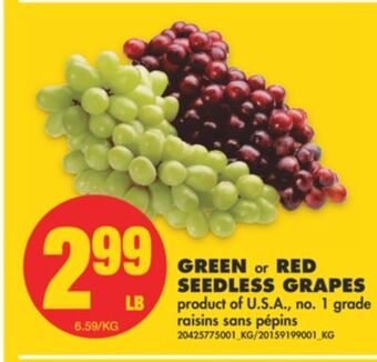 No Frills Green or red seedless grapes offer