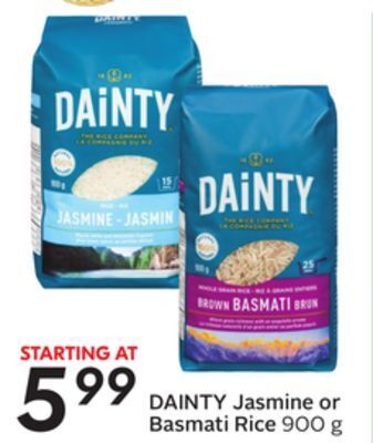 Sobeys Dainty jasmine or basmati rice offer