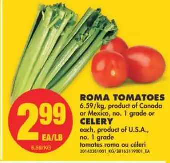 No Frills Roma tomatoes or celery offer