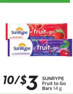 Sobeys Sunrype fruit to go bars offer