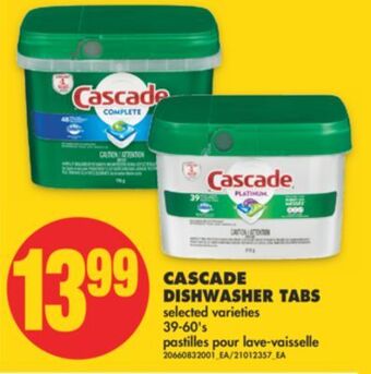 No Frills Cascade dishwasher tabs, 39-60's offer