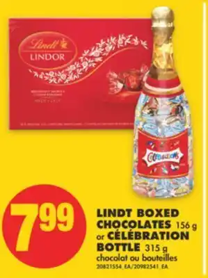 No Frills Lindt boxed chocolates, 156 g or célébration bottle, 315 g offer
