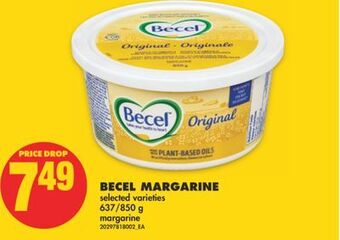 No Frills Becel margarine, 637/850 g offer