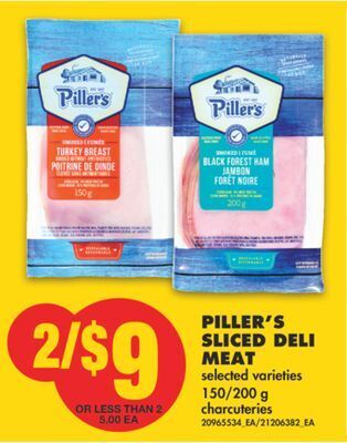 No Frills Piller's sliced deli meat, 150/200 g offer
