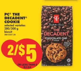 No Frills Pc® the decadent® cookie, 280/300 g offer