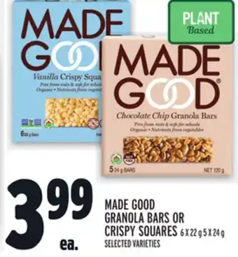 Metro Made good granola bars or crispy squares offer