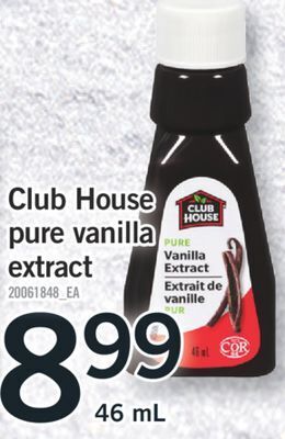 Fortinos Club house pure vanilla extract, 46 ml offer