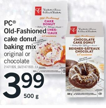 Fortinos Pc® old-fashioned cake donut baking mix, 500 g offer