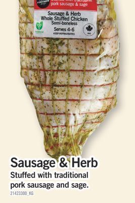 Fortinos Whole stuffed chicken, semi-boneless offer