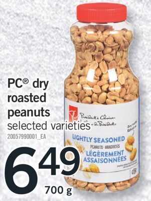 Fortinos Pc® dry roasted peanuts, 700 g offer