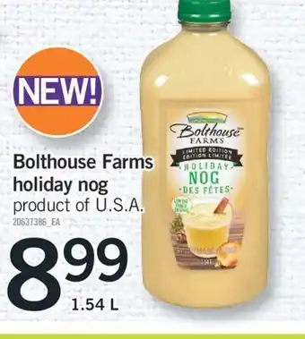 Fortinos Bolthouse farms holiday nog, 1.54 l offer