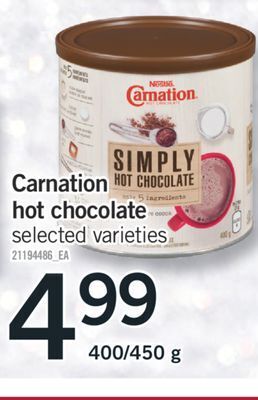 Fortinos Carnation hot chocolate, 400/450 g offer