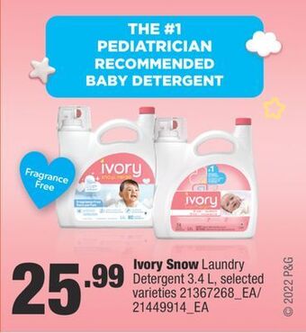 Fortinos Ivory snow laundry detergent, 3.4 l offer