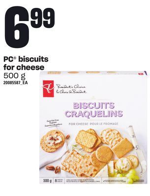Loblaws Pc® biscuits for cheese, 500 g offer