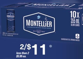 Loblaws Montellier carbonated natural spring water, 10x355 ml or 1 l offer