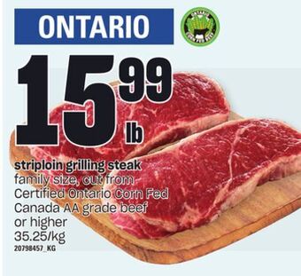Loblaws Striploin grilling steak offer