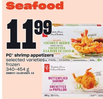 Loblaws Pc® shrimp appetizers, 340-454 g offer