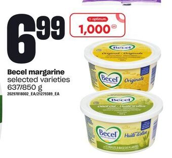 Loblaws Becel margarine, 637/850 g offer