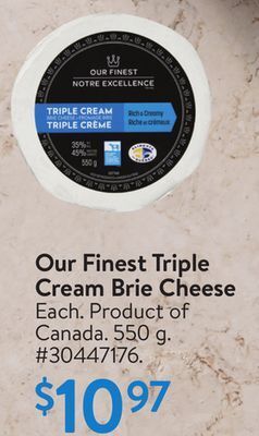Walmart Our finest triple cream brie cheese offer