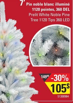 Sushi Shop Prelit white noble pine tree 1120 tips 360 led offer