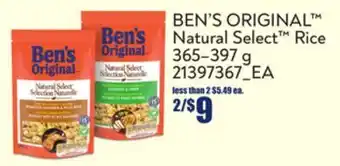 Loblaws Ben's original™ natural select™ rice, 365–397 g offer