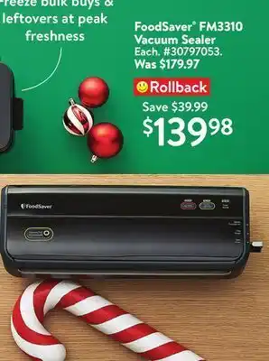 Walmart Foodsaver® fm3310 vacuum sealer offer
