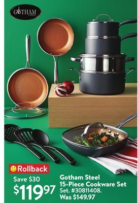 Walmart Gotham steel 15-piece cookware set offer