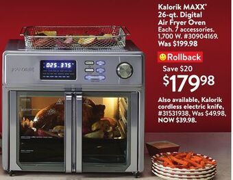 Walmart Kalorik maxx® 26-qt. digital air fryer oven offer