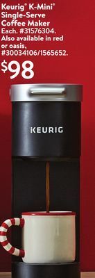 Walmart Keurig® k-mini® single-serve coffee maker offer