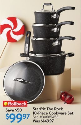 Walmart Starfrit the rock 10-piece cookware set offer