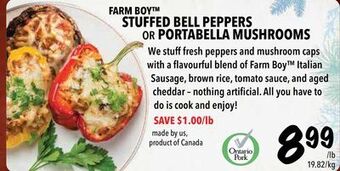 Farm Boy Farm boy™ stuffed bell peppers or portabella mushrooms offer