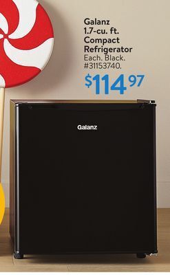 Walmart Galanz 1.7 cu.ft. compact refrigerator offer