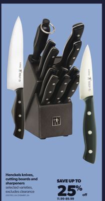 Real Canadian Superstore Henckels knives, cutting boards and sharpeners offer